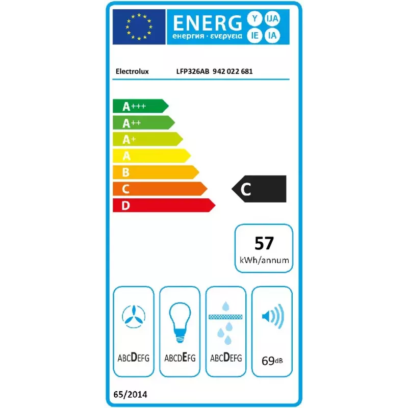 Exaustor de encastrar Electrolux Série 300 LFP326AB, LED, 57 dB