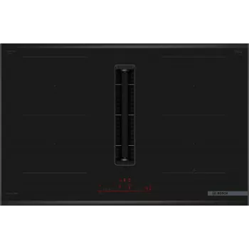 Placa de cozinha Bosch Serie 6 PVQ895H26E preta integrada 80 cm placa de indução por zonas 4 zonas exaustor integrado