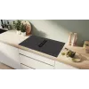 Placa de cozinha Bosch Serie 6 PVQ895H26E preta integrada 80 cm placa de indução por zonas 4 zonas exaustor integrado