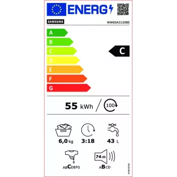 Máquina de lavar roupa Samsung WW60A3120BE/LE carga frontal 6 kg 1200 rpm branco