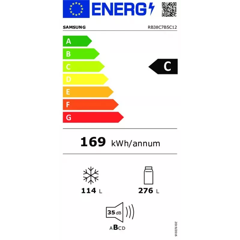 Combinado de frigorífico e congelador Samsung RB38C7B5C12/EF de livre instalação branco
