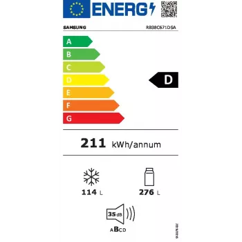 Frigorífico de livre instalação Samsung RB38C671DSA 390 L prateado