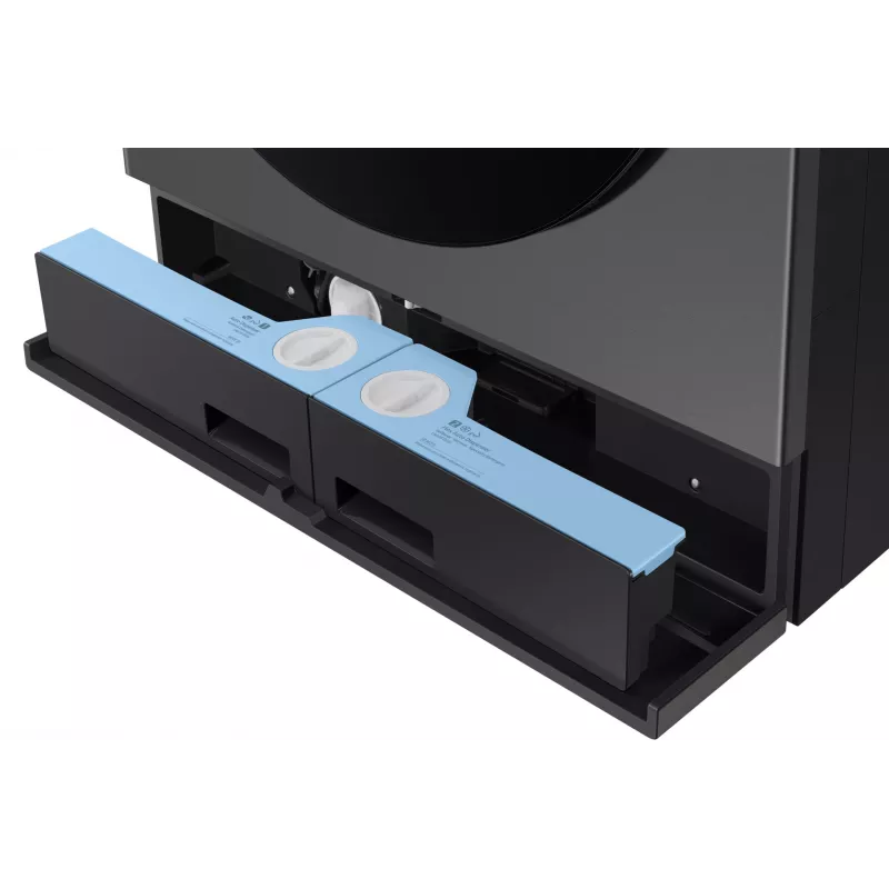 Máquina de lavar e secar roupa Samsung WD18DB8995BZ de instalação livre carregamento frontal aço inoxidável A