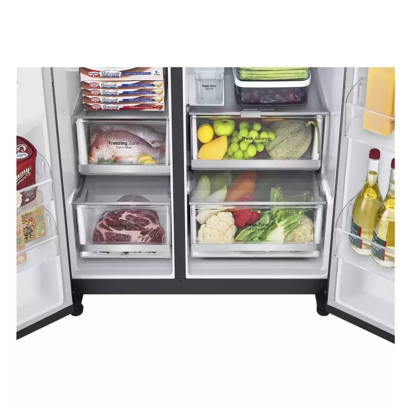 Frigorífico combinado americano LG InstaView™ ThinQ™ GSXV91MCAE 635 L