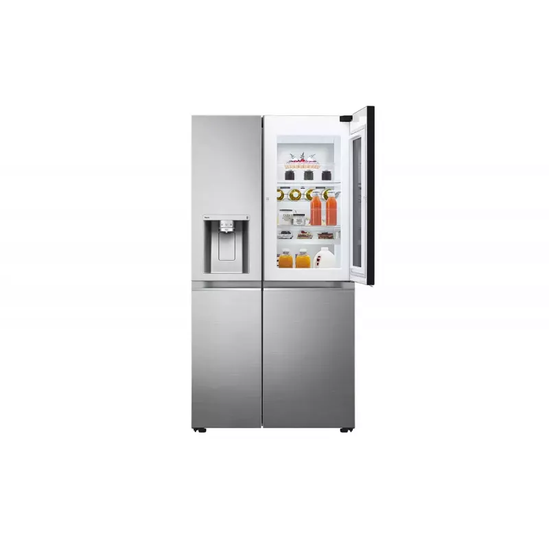 Frigorífico side-by-side LG InstaView GSXV91PZAE de instalação livre 635 L preto, aço inoxidável