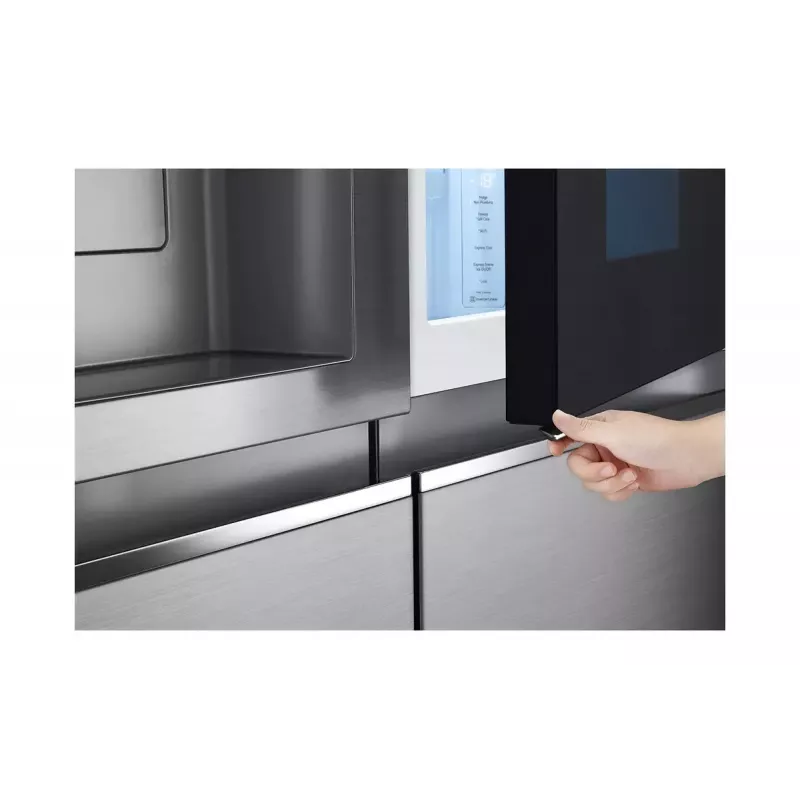 Frigorífico side-by-side LG InstaView GSXV91PZAE de instalação livre 635 L preto, aço inoxidável