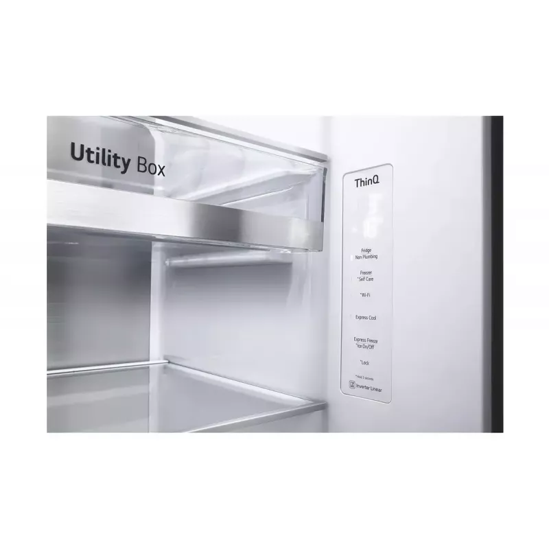 Frigorífico side-by-side LG InstaView GSXV91PZAE de instalação livre 635 L preto, aço inoxidável