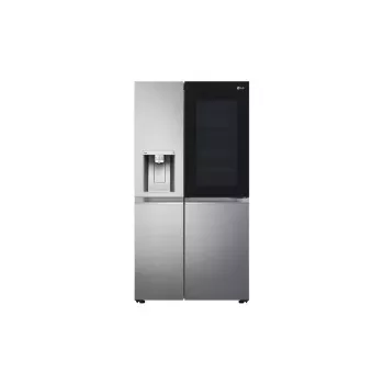 Frigorífico side-by-side LG InstaView GSXV91PZAE de instalação livre 635 L preto, aço inoxidável