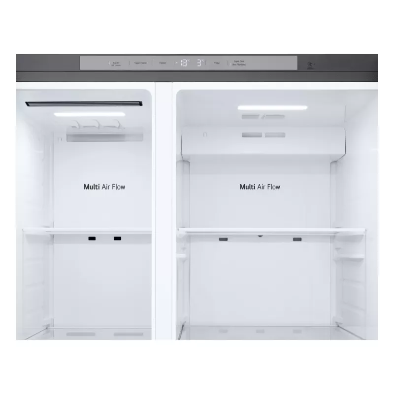 Frigorífico side-by-side LG GSLC41PYPE, 641 L total, zona de refrigeração 420 L / zona de congelação 221 L, de instalação livre, prateado