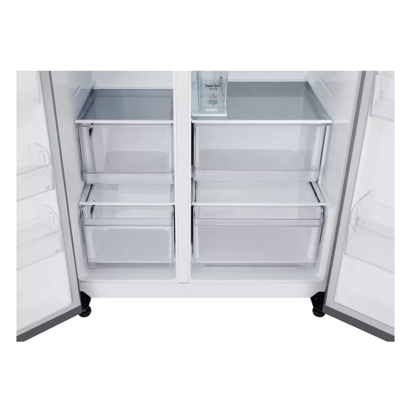 Frigorífico side-by-side LG GSLC41PYPE, 641 L total, zona de refrigeração 420 L / zona de congelação 221 L, de instalação livre, prateado