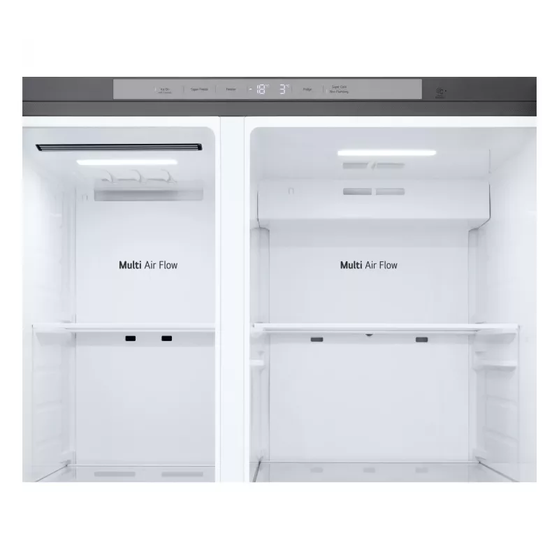 Frigorífico side-by-side LG GSLC41PYPE, 641 L total, zona de refrigeração 420 L / zona de congelação 221 L, de instalação livre, prateado