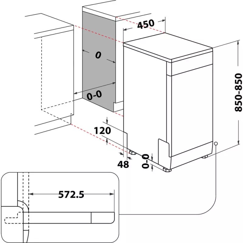 Whirlpool WSFO 3O34 PF de instalação livre 10 serviços de mesa