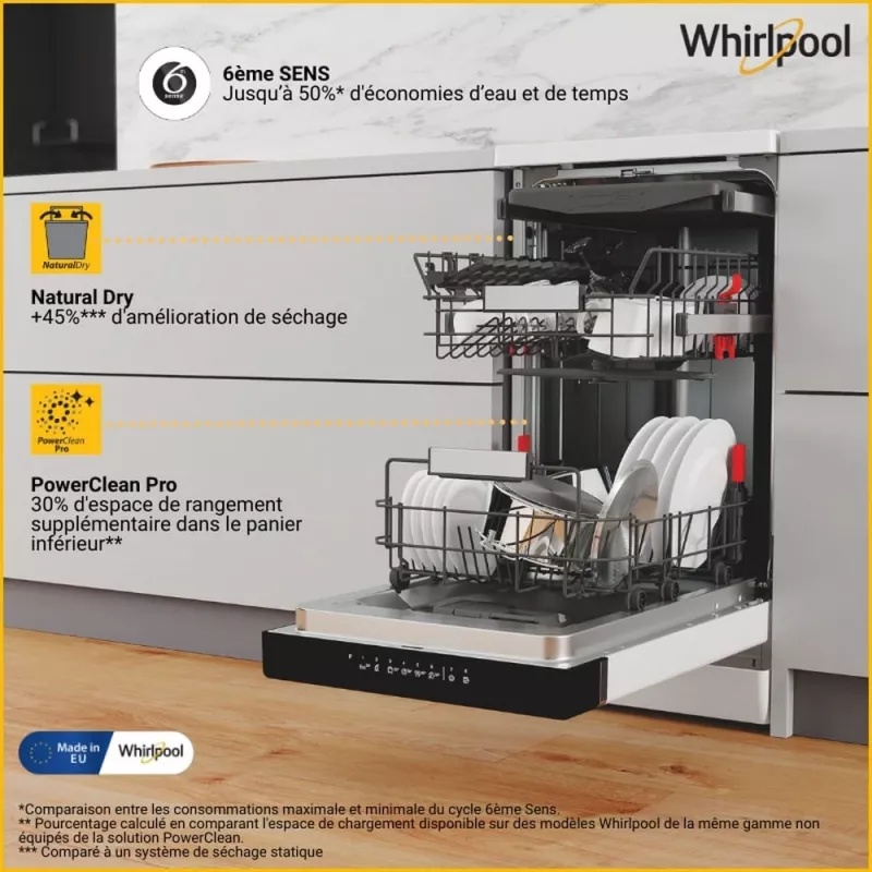 Whirlpool WSFO 3O34 PF de instalação livre 10 serviços de mesa