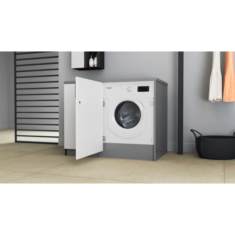 Whirlpool BI WMWG 71483E EU N máquina de lavar roupa totalmente integrável, 7 kg, 1400 rpm, classe energética D, branca