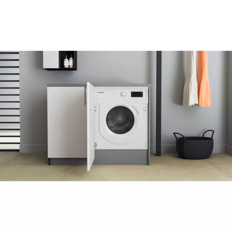 Whirlpool BI WMWG 71483E EU N máquina de lavar roupa totalmente integrável, 7 kg, 1400 rpm, classe energética D, branca