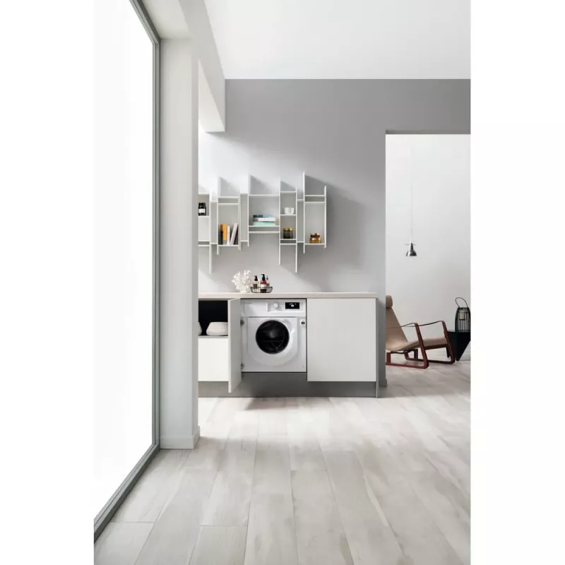 Whirlpool BI WMWG 71483E EU N máquina de lavar roupa totalmente integrável, 7 kg, 1400 rpm, classe energética D, branca