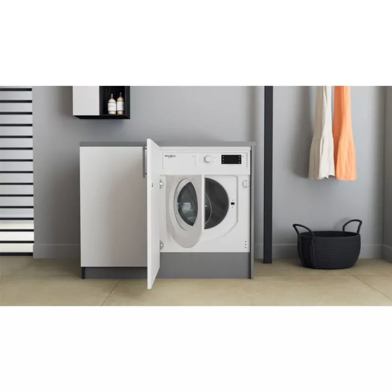 Whirlpool BI WMWG 71483E EU N máquina de lavar roupa totalmente integrável, 7 kg, 1400 rpm, classe energética D, branca