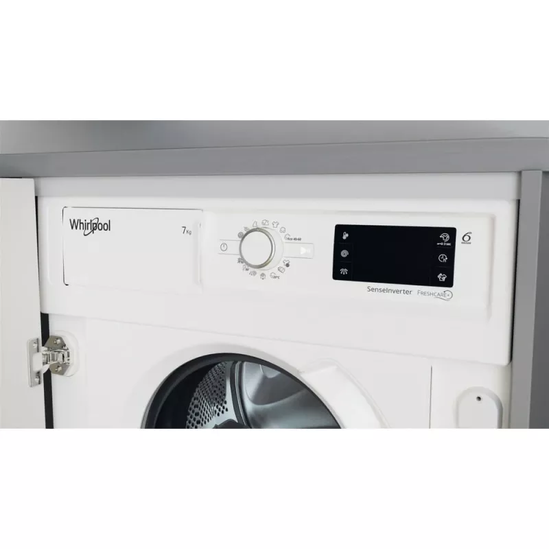 Whirlpool BI WMWG 71483E EU N máquina de lavar roupa totalmente integrável, 7 kg, 1400 rpm, classe energética D, branca