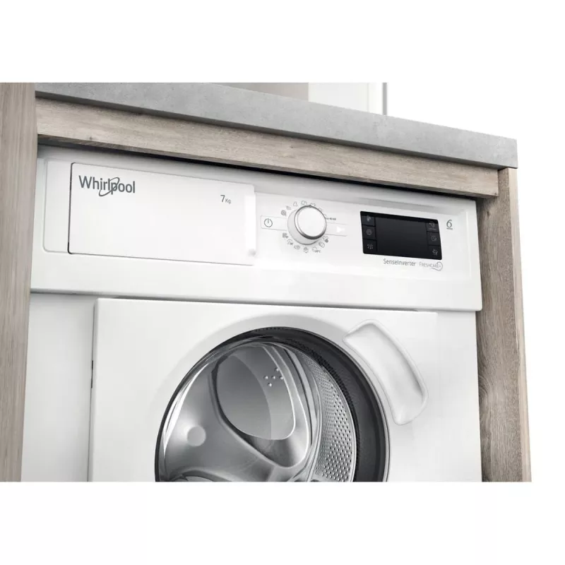 Whirlpool BI WMWG 71483E EU N máquina de lavar roupa totalmente integrável, 7 kg, 1400 rpm, classe energética D, branca
