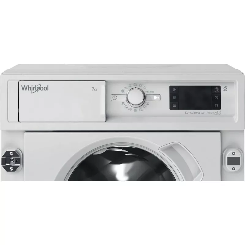 Whirlpool BI WMWG 71483E EU N máquina de lavar roupa totalmente integrável, 7 kg, 1400 rpm, classe energética D, branca