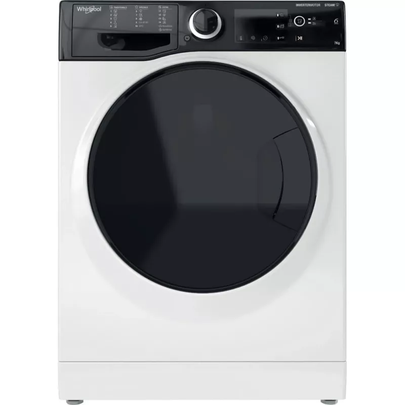 Máquina de lavar roupa Whirlpool WRSB 7259 D EU de carregamento frontal 7 kg 1151 rpm preto, branco