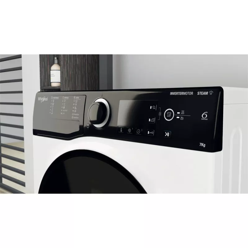 Máquina de lavar roupa Whirlpool WRSB 7259 D EU de carregamento frontal 7 kg 1151 rpm preto, branco