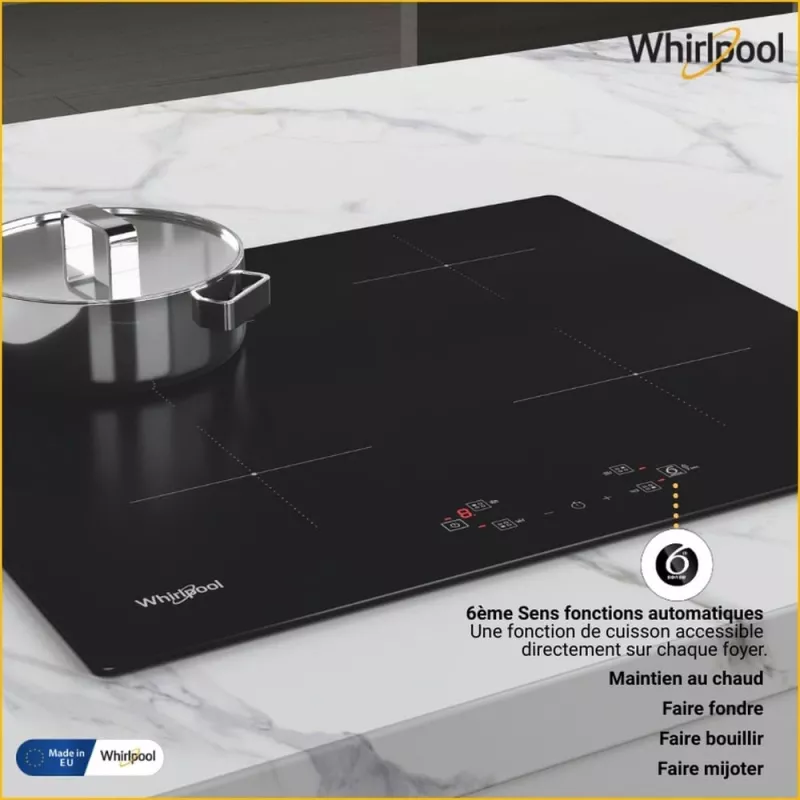 Placa de indução por zonas Whirlpool WS Q2160 NE preto encastrável 59 cm 4 zona(s)