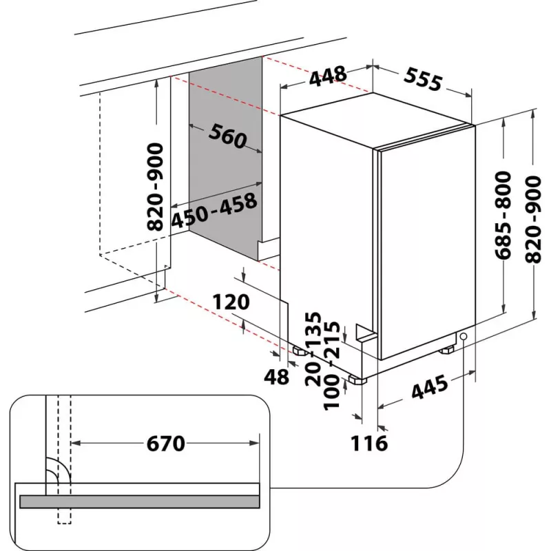 Whirlpool WH6IC11BS7LSA0 totalmente integrado 11 serviços de mesa