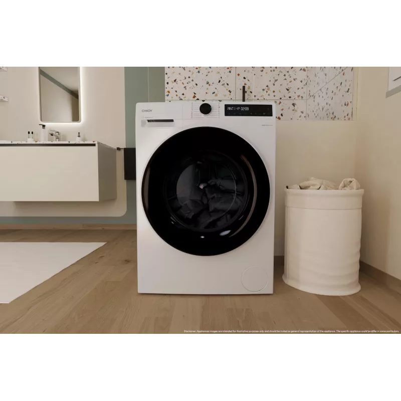 Máquina de lavar e secar roupa Candy BWR 485SBL6-S de instalação livre carregamento frontal branco