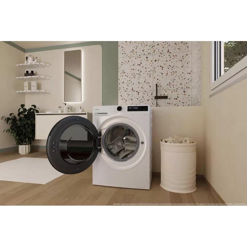 Máquina de lavar e secar roupa Candy BWR 485SBL6-S de instalação livre carregamento frontal branco