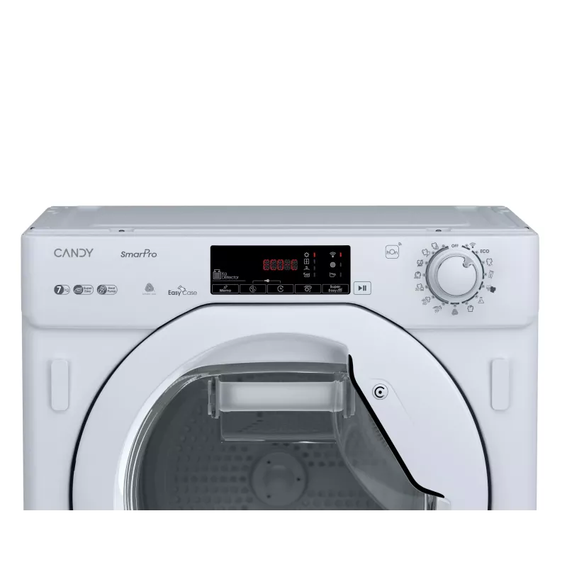 Máquina de secar roupa com bomba de calor Candy BCTD H7A2TE-S encastrável carregamento frontal 7 kg