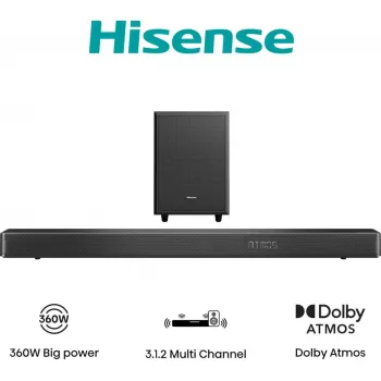 Barra de som Hisense AX3120G 3.1.2 canais 360W RMS