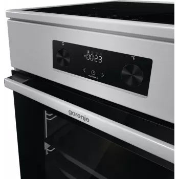 Gorenje 740742 Fogão Fogão de instalação livre Fogão elétrico Indução por zonas Preto, aço inoxidável