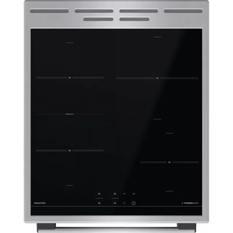 Gorenje GEIT5C61XPG fogão elétrico de instalação livre com placa de indução, 4 zonas, forno de 70 l, limpeza catalítica, 50 cm, aço inoxidável