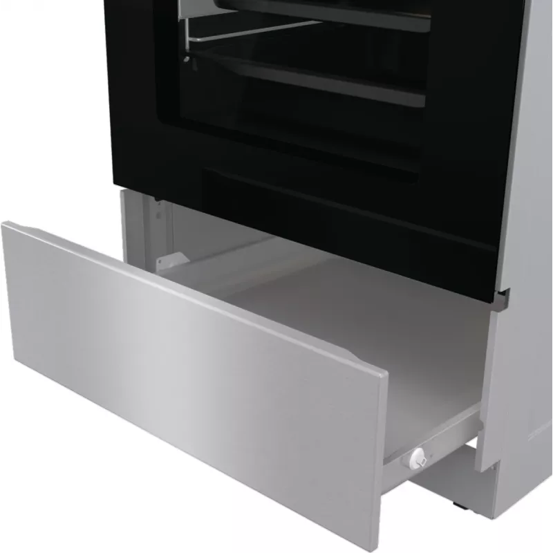 Gorenje GEIT5C61XPG fogão elétrico de instalação livre com placa de indução, 4 zonas, forno de 70 l, limpeza catalítica, 50 cm, aço inoxidável