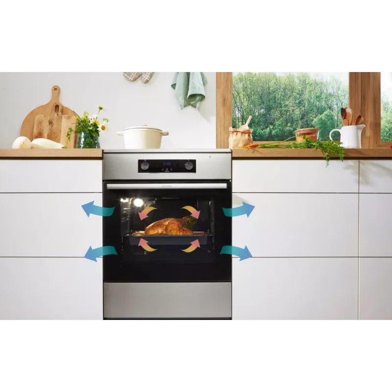 Gorenje GEIT5C61XPG fogão elétrico de instalação livre com placa de indução, 4 zonas, forno de 70 l, limpeza catalítica, 50 cm, aço inoxidável