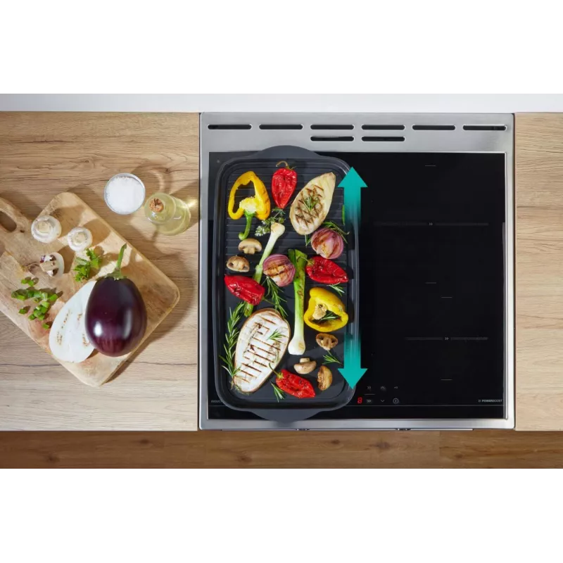 Gorenje GEIT5C61XPG fogão elétrico de instalação livre com placa de indução, 4 zonas, forno de 70 l, limpeza catalítica, 50 cm, aço inoxidável