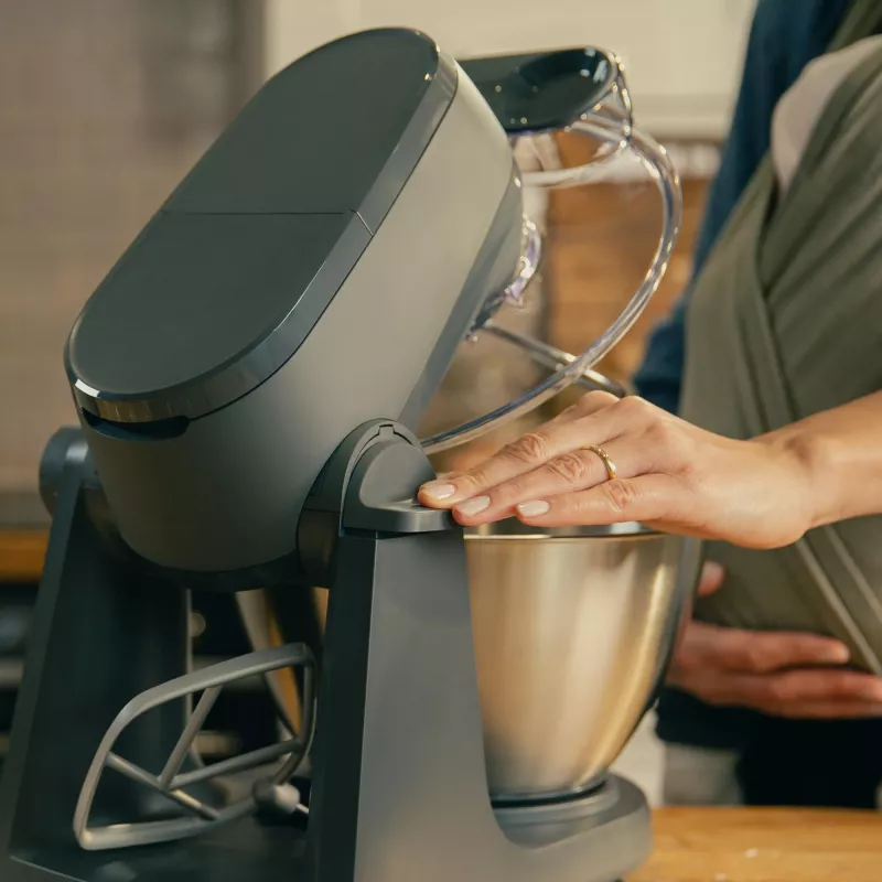Robot de cozinha Kenwood KHC30.070GY — 1000 W, taça de aço inoxidável de 4,3 L, botão rotativo, cinzento