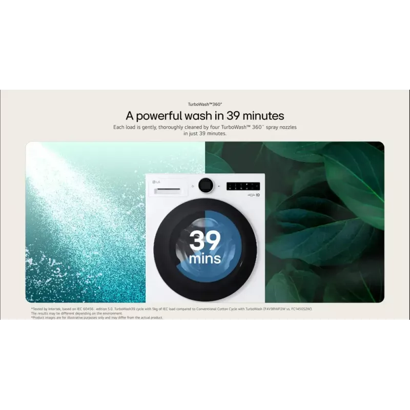 LG WT1210WWF máquina de lavar e secar roupa de carga frontal 12 kg / 10 kg, 1400 rpm, Wi-Fi, branca