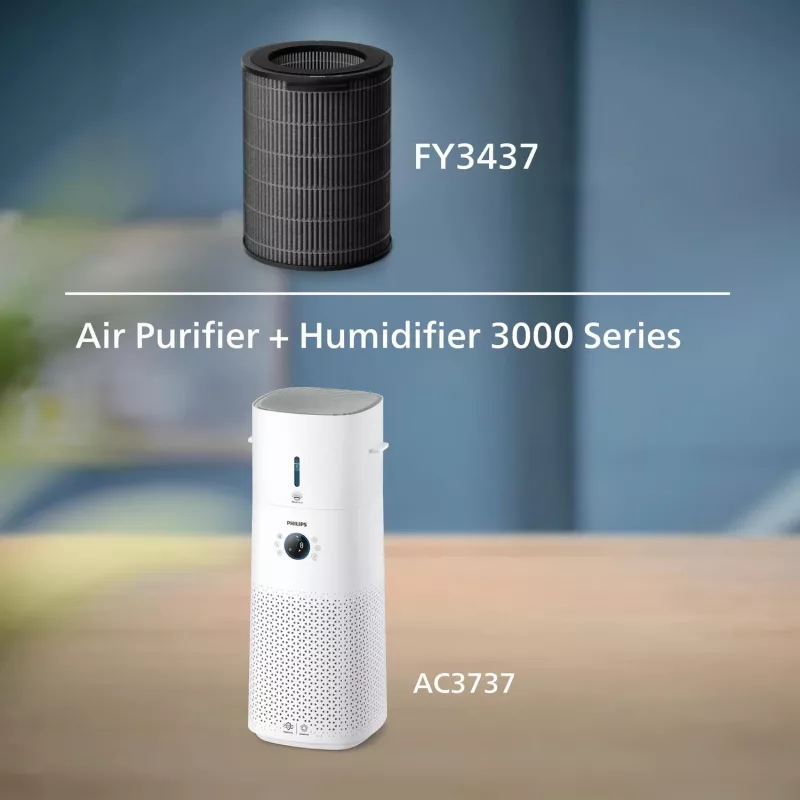 Filtro purificador de ar Philips FY3437/00 largura 248 mm profundidade 34,6 mm altura 300,5 mm