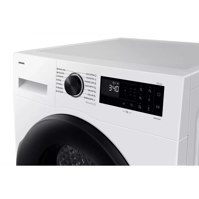 Máquina de secar roupa com bomba de calor Samsung DV90DG52A0AELE de instalação livre, carga frontal, 9 kg, branco