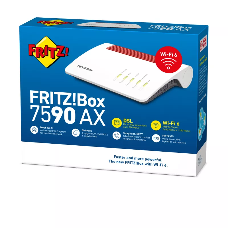 Router de secretária FRITZ!Box 7590 AX Dual-Band Wi-Fi 6