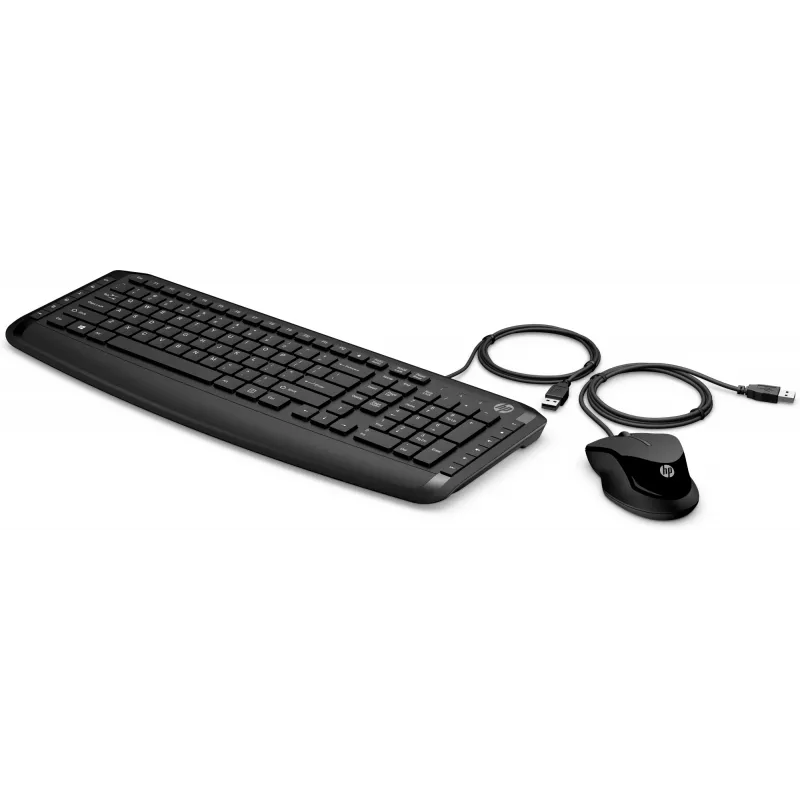 HP Pavilion teclado e rato 200, com fios, USB, mecânico, QWERTY, preto, rato incluído