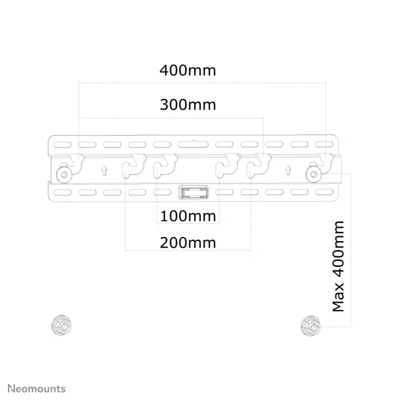 Neomounts LED-W040 Suporte de parede para TV 23-52 inch – ultraplano, 58,4 cm (23 inch), 132,1 cm (52 inch), 100 x 100 mm, 400 x 400 mm, Aço, Preto