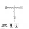 Neomounts NM-D135DSILVER Suporte para monitor 10-27 inch, fixação por mordente/por furo na mesa, 8 kg, 25,4 cm (10 inch), 68,6 cm (27 inch), 100 x 100 mm, Prateado