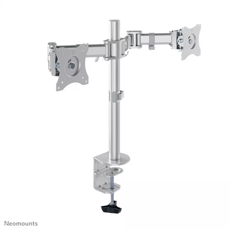 Neomounts NM-D135DSILVER Suporte para monitor 10-27 inch, fixação por mordente/por furo na mesa, 8 kg, 25,4 cm (10 inch), 68,6 cm (27 inch), 100 x 100 mm, Prateado