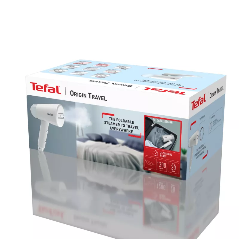 Tefal Origin Travel DT1020 Vaporizador de mão 0,07 L 1200 W Cinzento, Branco
