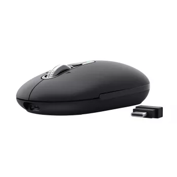 Rato TRUST Seron fino Multi — rato de escritório para ambas as mãos, ótico 3200 DPI, RF Wireless + Bluetooth, 7 botões, preto