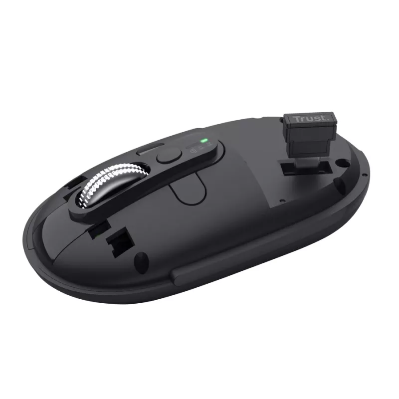 Rato TRUST Seron fino Multi — rato de escritório para ambas as mãos, ótico 3200 DPI, RF Wireless + Bluetooth, 7 botões, preto