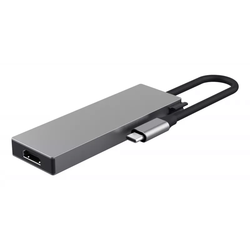 Hub USB Type-C TRUST 26062 — HDMI + USB 3.2 Gen 1 Type-A e Type-C, Cinzento, 5 portas